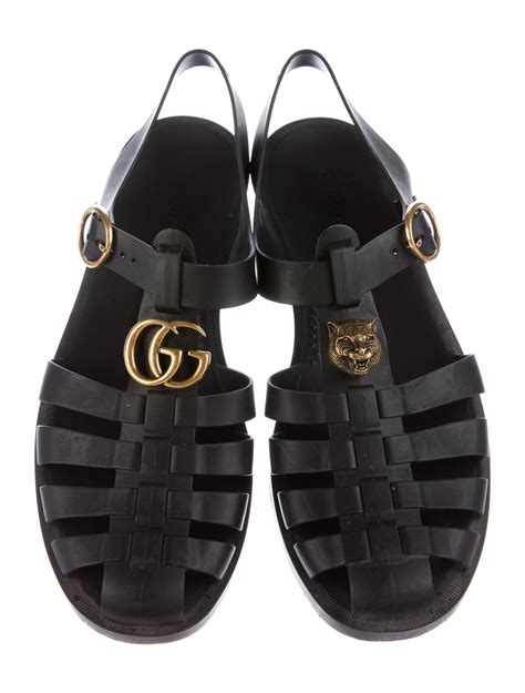 black gucci sandals for women|rubber Gucci sandals.